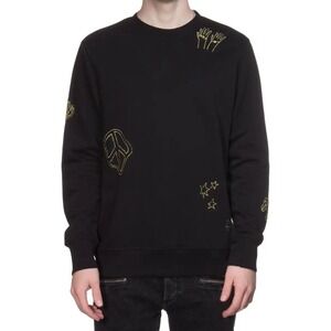 Paul Smith Dreamscape Sweatshirt Black Organic Cotton Embroidered Men's L